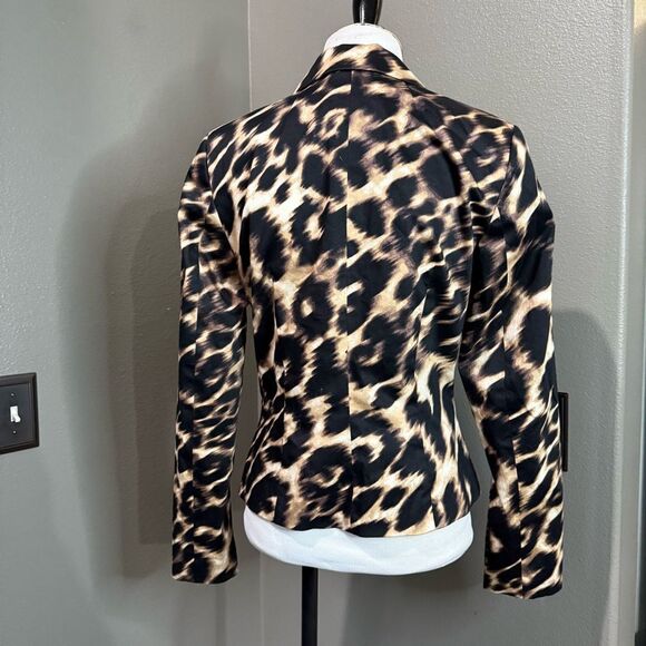 Calvin Klein Black and Tan Blazer leopard print Statement - Picture 5 of 8